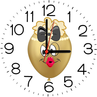 23% OFF on Ellicon B93 Ballon Funny Cartoon Analog Wall Clock White