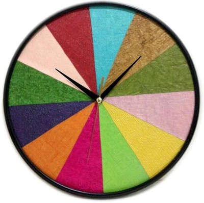 25% OFF on Purple Circle Multicolored Circular Analog Wall Clock Black