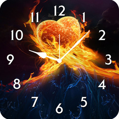 50% OFF on FurnishFantasy Love Heart in Fire Analog Wall Clock Multicolor 50% OFF on FurnishFantasy Love Heart in Fire Analog Wall Clock Multicolor