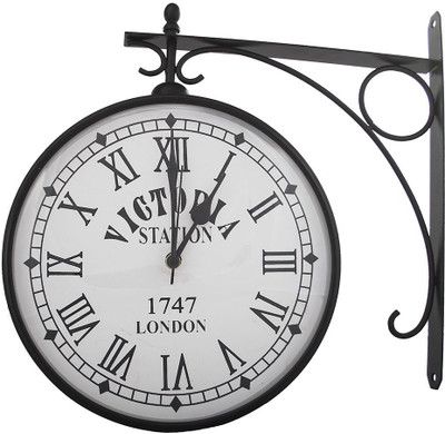 20% OFF on Sutra Decor Victoria Station Clock 10 Inch Analog Wall Clock Black