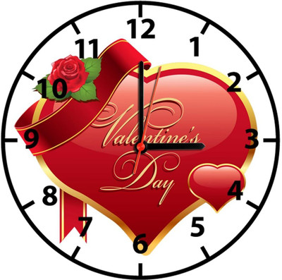 28% OFF on Ellicon 20 Valentineday Love Red Heart Analog Wall Clock White
