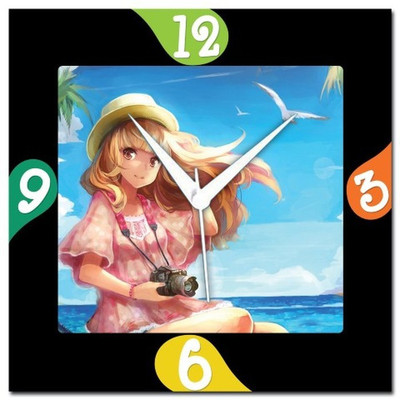 70% OFF on WebPlaza Girl On Beach Analog Wall Clock Multicolor