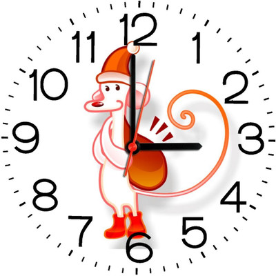 23% OFF on Ellicon B186 Funny Christmas Cartoon Analog Wall Clock White