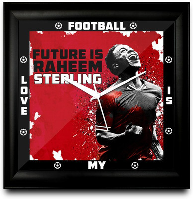 73% OFF on ShopMantra Raheem Sterling Footballer Square Analog Wall Clock Black