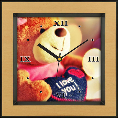 31% OFF on Shopping Monster Love You Teddy Designer Analog Wall Clock Brown