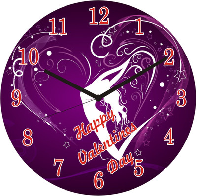 54% OFF on Panache Beautiful Hearts Valentine Analog 20 cm Dia Wall Clock Multicolor