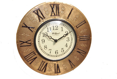 Wellgain Wooden Carving Analog Wall Clock Copper Wellgain Wooden Carving Analog Wall Clock Copper
