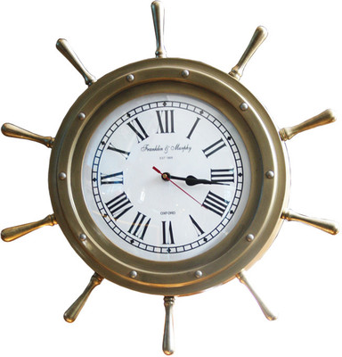 E-Studio Franklin and Murphy Analog Wall Clock Gold E-Studio Franklin and Murphy Analog Wall Clock Gold