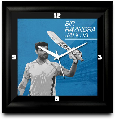 73% OFF on ShopMantra Sir Ravindra Jadeja Square Analog Wall Clock Black