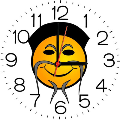 23% OFF on Ellicon B104 Funny Chinese Face Analog Wall Clock White