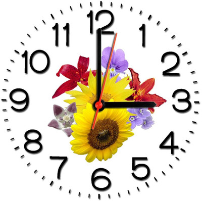 28% OFF on Ellicon 394 Colorful Flowers Analog Wall Clock White 28% OFF on Ellicon 394 Colorful Flowers Analog Wall Clock White