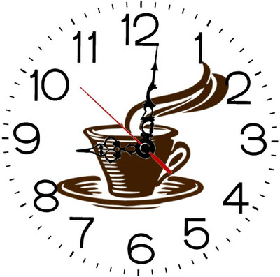 28% OFF on Ellicon 153 Coffee Cup Analog Wall Clock White