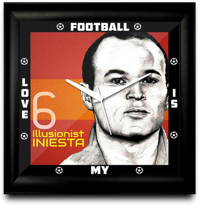 73% OFF on ShopMantra AndréS Iniesta LujáN Spain Football Square Analog Wall Clock Black