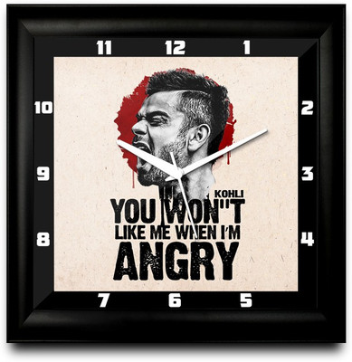 73% OFF on ShopMantra Virat Kohli Angry Square Analog Wall Clock Black