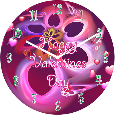 50% OFF on Panache Beautiful Hearts Valentine Analog 20 cm Dia Wall Clock Multicolor