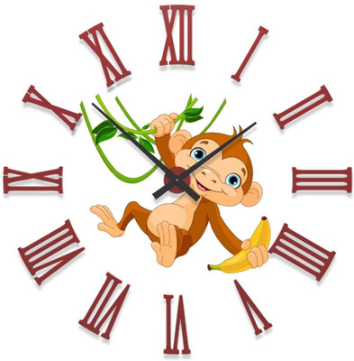 23% OFF on Ellicon B59 Cartoon Monkey Analog Wall Clock White