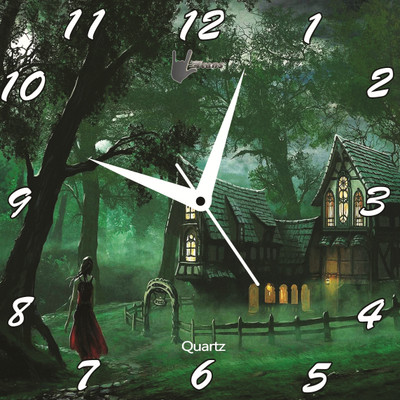 61% OFF on Lycans Huts Analog Wall Clock Gree, Black