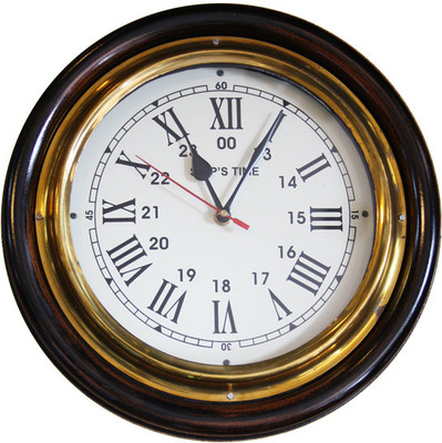 E-Studio Ship's Time Analog Wall Clock Black