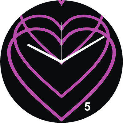 54% OFF on Panache Beautiful Hearts Valentine Analog 20 cm Dia Wall Clock Multicolor