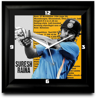 50% OFF on ShopMantra Suresh Raina Just Perform Square Analog Wall Clock Black
