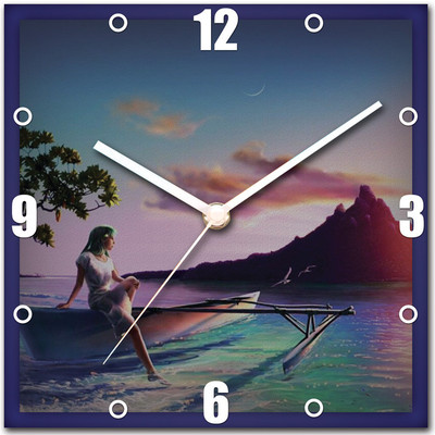 41% OFF on StyBuzz Girl on Boat Analog Wall Clock Multicolor
