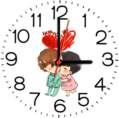 28% OFF on Ellicon 289 Happy Kiss Day Analog Wall Clock White
