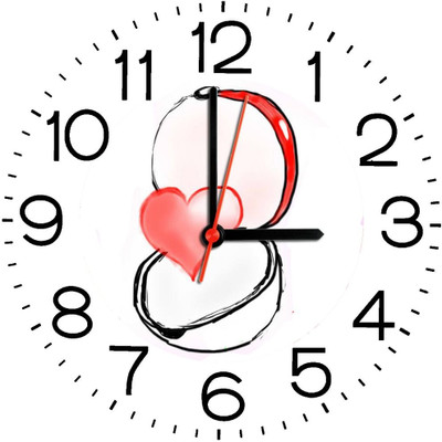 23% OFF on Ellicon B200 Funny Heart Analog Wall Clock White