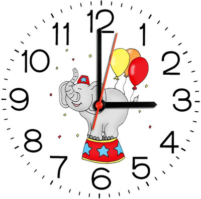 28% OFF on Ellicon 228 Circus Elephant Color Analog Wall Clock White