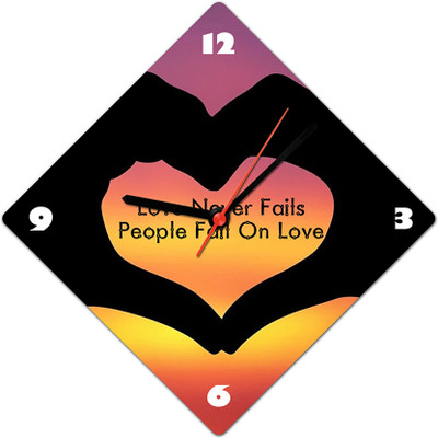 Lovely Collection Love Never Fails Analog Wall Clock Multicolor Lovely Collection Love Never Fails Analog Wall Clock Multicolor