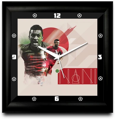 73% OFF on ShopMantra Luis Nani Footballer Artwork Square Analog Wall Clock Black