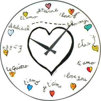 Nextime Loving You Analog 29.972 cm Dia Wall Clock White Nextime Loving You Analog 29.972 cm Dia Wall Clock White