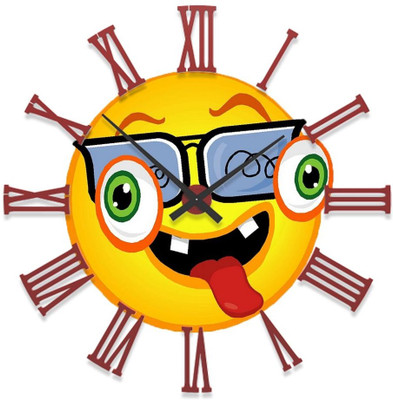 23% OFF on Ellicon B71 Funny Smile Face Analog Wall Clock White