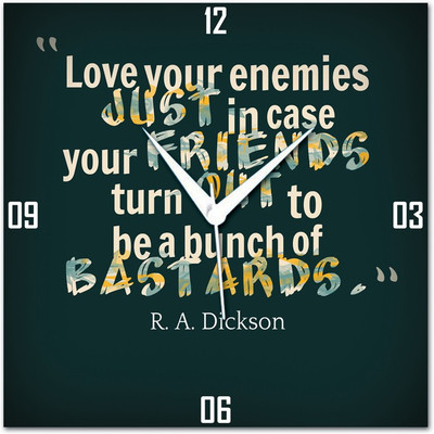 70% OFF on WebPlaza Love Your Enemies Analog Wall Clock Multicolor