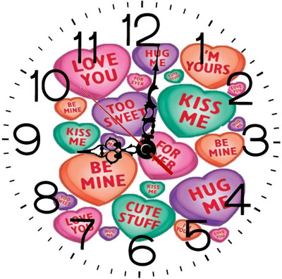 28% OFF on Ellicon 165 Valentine Analog Wall Clock White