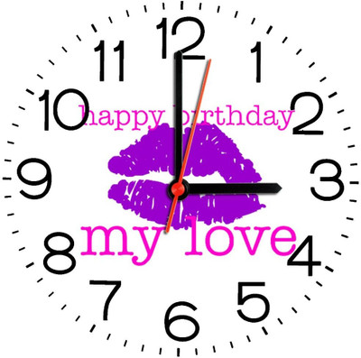 28% OFF on Ellicon 250 Happy Birthday My Love Analog Wall Clock White