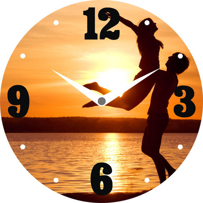 31% OFF on Onatto Happiness Togather. Analog Wall Clock Multicolor