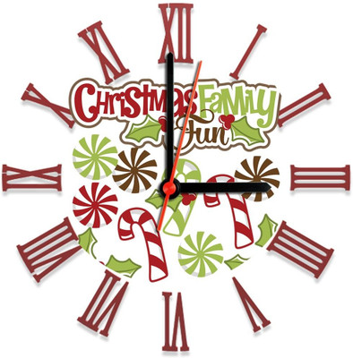 28% OFF on Ellicon 102 Christmas Family Analog Wall Clock White