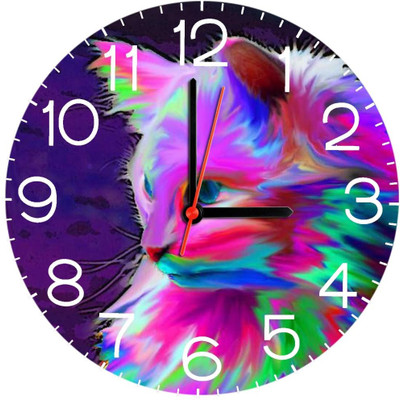 23% OFF on Ellicon B143 Colorful Cat Design Analog Wall Clock White 23% OFF on Ellicon B143 Colorful Cat Design Analog Wall Clock White
