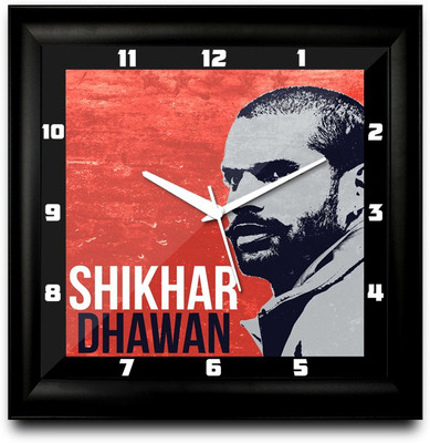 73% OFF on ShopMantra Shikhar Dhawan Art Square Analog Wall Clock Black
