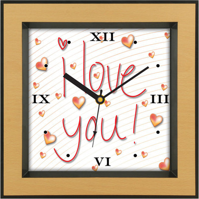 Shopping Monster Designer Love You Analog Wall Clock Brown Shopping Monster Designer Love You Analog Wall Clock Brown