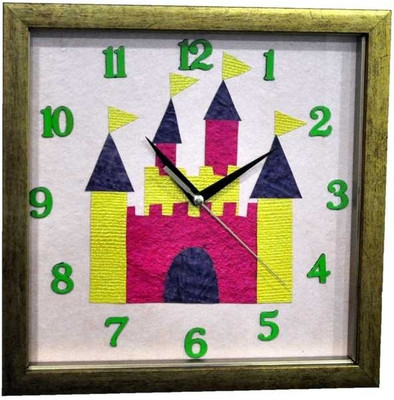 18% OFF on Purple Circle Castle Gold Analog Wall Clock Gold