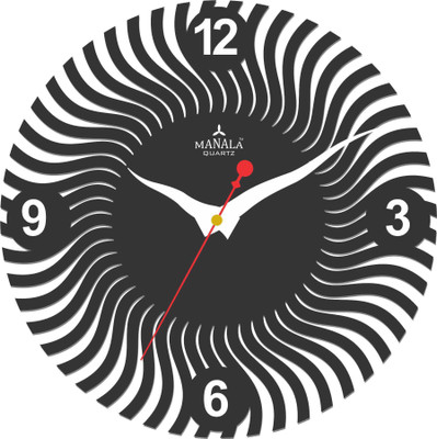 Manala Times Acrylic Fancy - 819 Analog Wall Clock Black