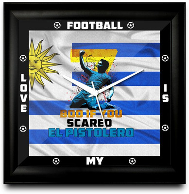 73% OFF on ShopMantra Luis Alberto SuáRez DíAz Uruguay Football Square Analog Wall Clock Black