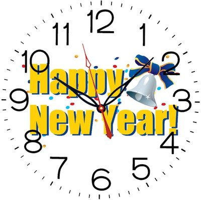 28% OFF on Ellicon 81 Happy New Year Analog Wall Clock White