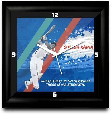 73% OFF on ShopMantra Suresh Raina Quote Square Analog Wall Clock Black