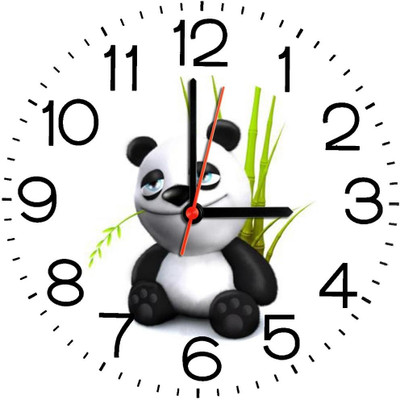 23% OFF on Ellicon B284 Funny Cartoon Panda Analog Wall Clock White