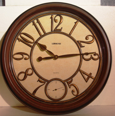 Lisheng Antique Analog 42 cm Dia Wall Clock Brown Lisheng Antique Analog 42 cm Dia Wall Clock Brown