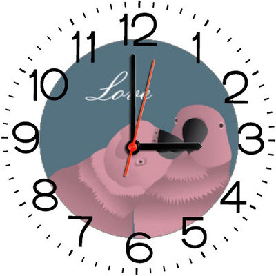 23% OFF on Ellicon B227 Cute Parrot Couple In Love Kissing Analog Wall Clock White