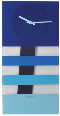 Nextime Bold Stripes Analog Wall Clock Blue Nextime Bold Stripes Analog Wall Clock Blue