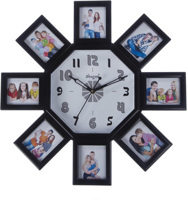 Smile2u 8 photos collage clock Analog Wall Clock Black Smile2u 8 photos collage clock Analog Wall Clock Black